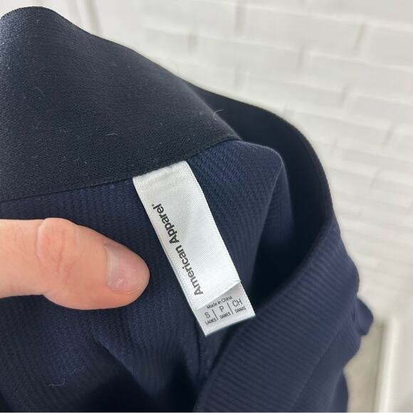 American Apparel Navy High Rise Ribbed Riding Pants Size S - Picture 2 of 12